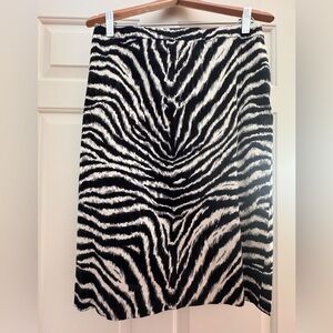Carlisle Black and White Zebra Print Maxi Skirt